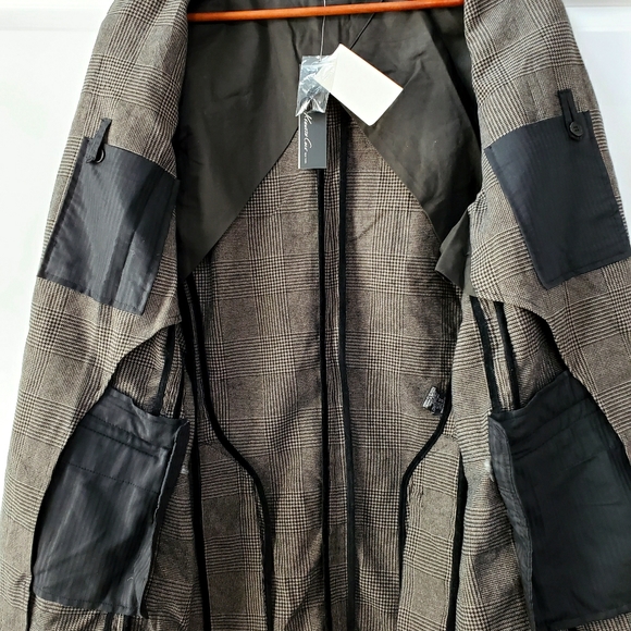 KENNETH COLE Plaid Military Blazer - Picture 7 of 9